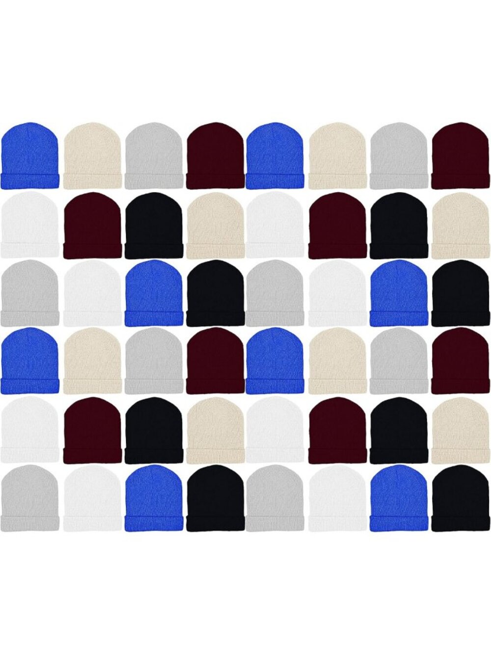 48 Pack Winter Beanies - Warm Knit Skull Caps for Men, Women & Unisex Cold